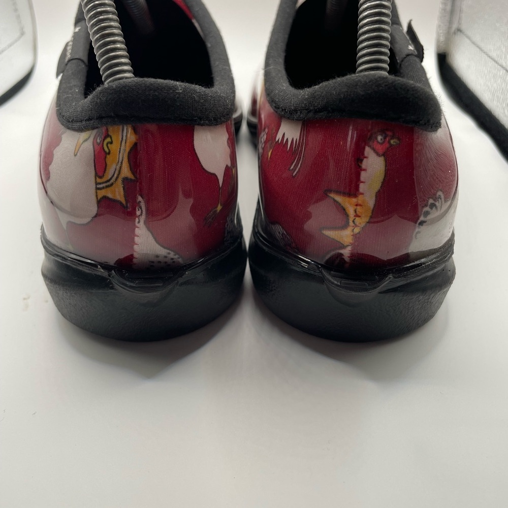 Sloggers Red Chicken Print Garden Clogs size 10 - Picture 5 of 10